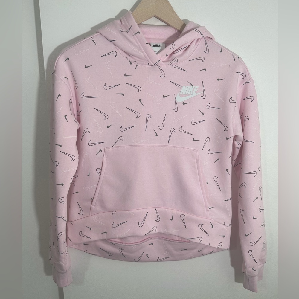Girls Pink Nike Hoodie Sweatshirt Sz L 10-12